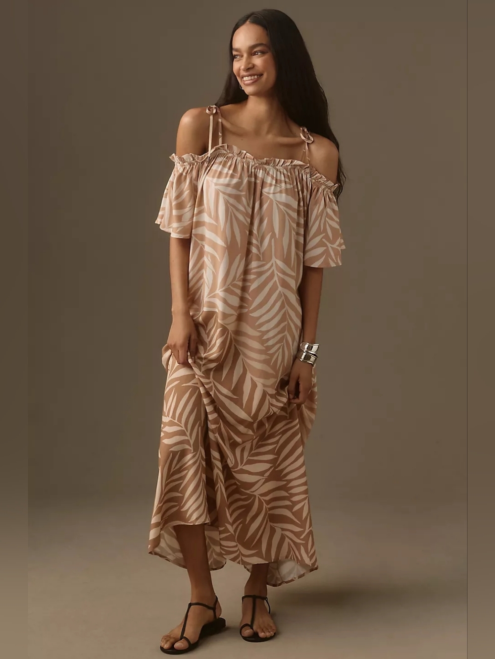 NWT Anthropologie Conditions Apply Printed Tie-Strap Kaftan